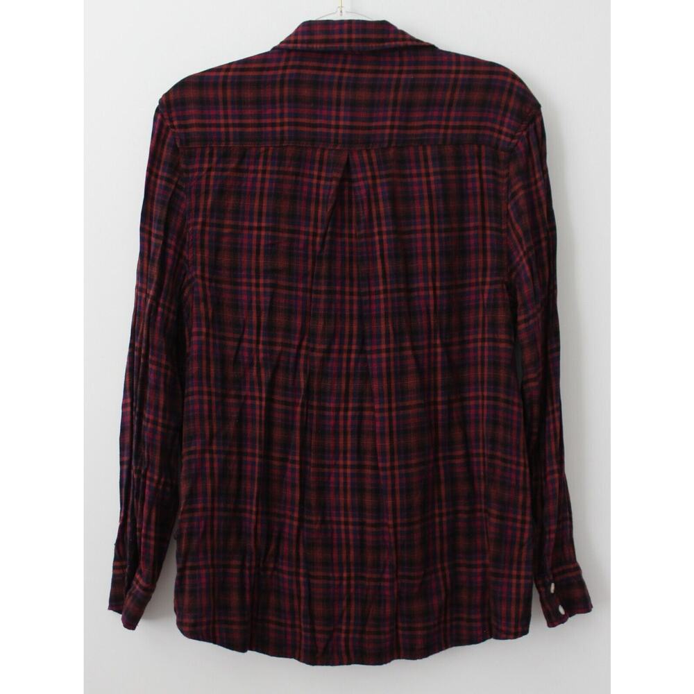 Mossimo Supply CO. Criss Cross Wrap Long Sleeve Top Burgundy Size L Pre-Owned - Picture 2 of 7